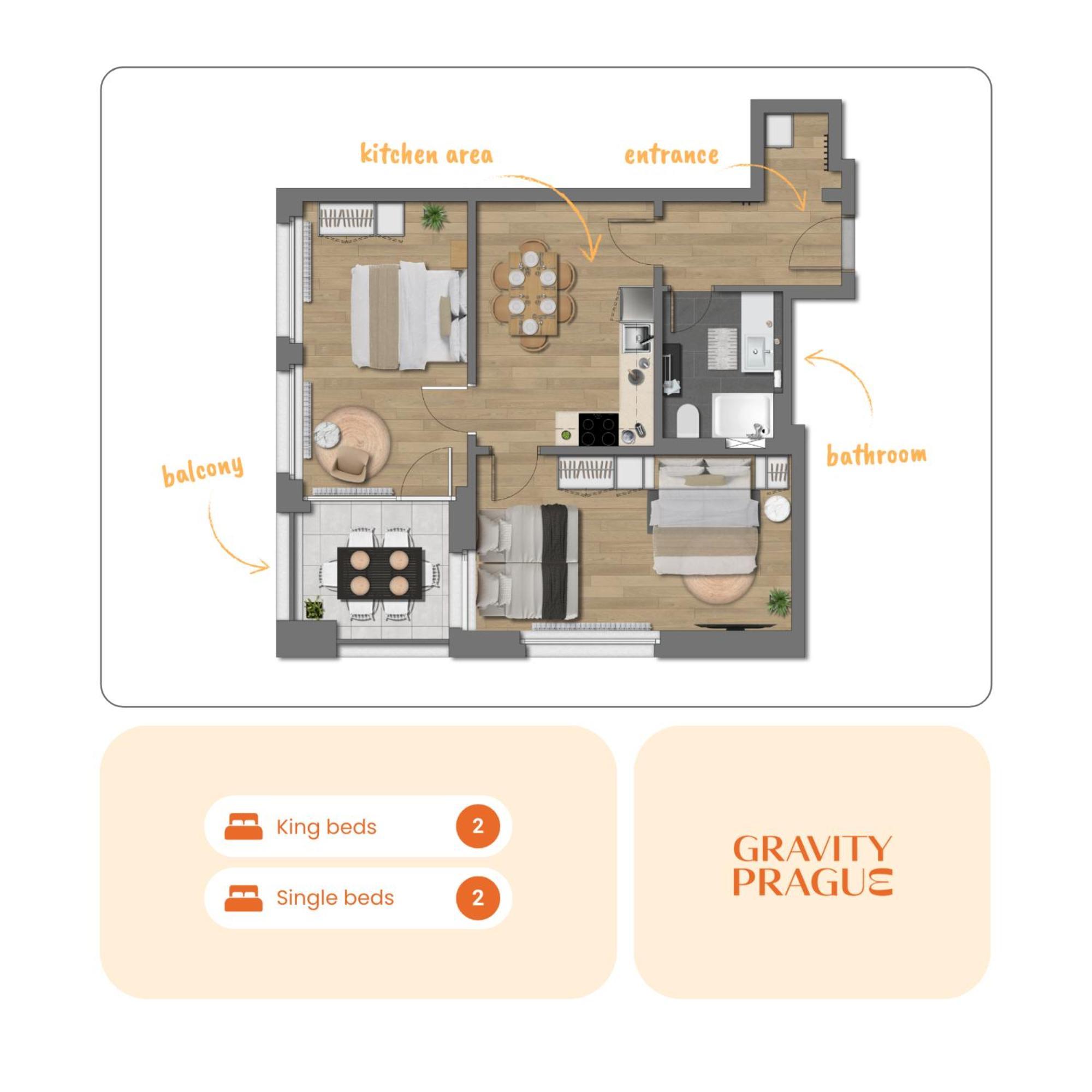Apartament Bright 2Br - 5Th Floor, Balcony, Free Parking By Gravity Praga Zewnętrze zdjęcie